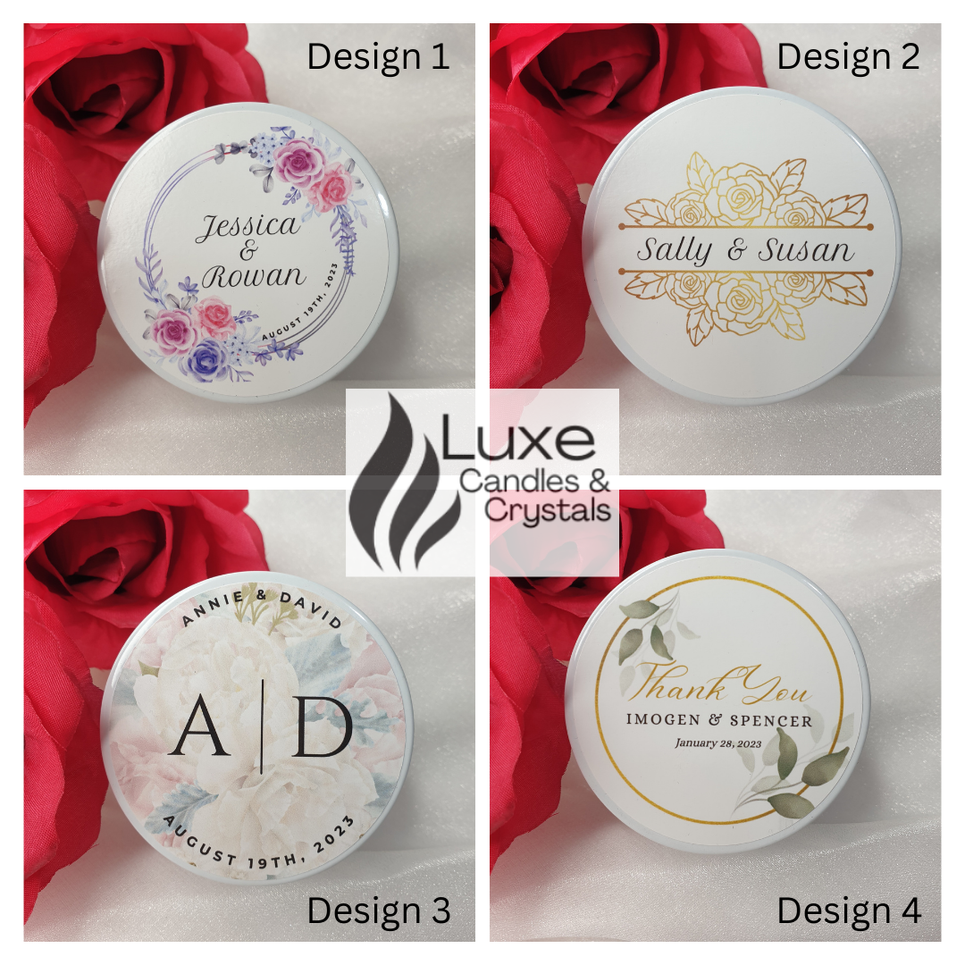 Wedding Favour Medium Tin Candle Roses Heart