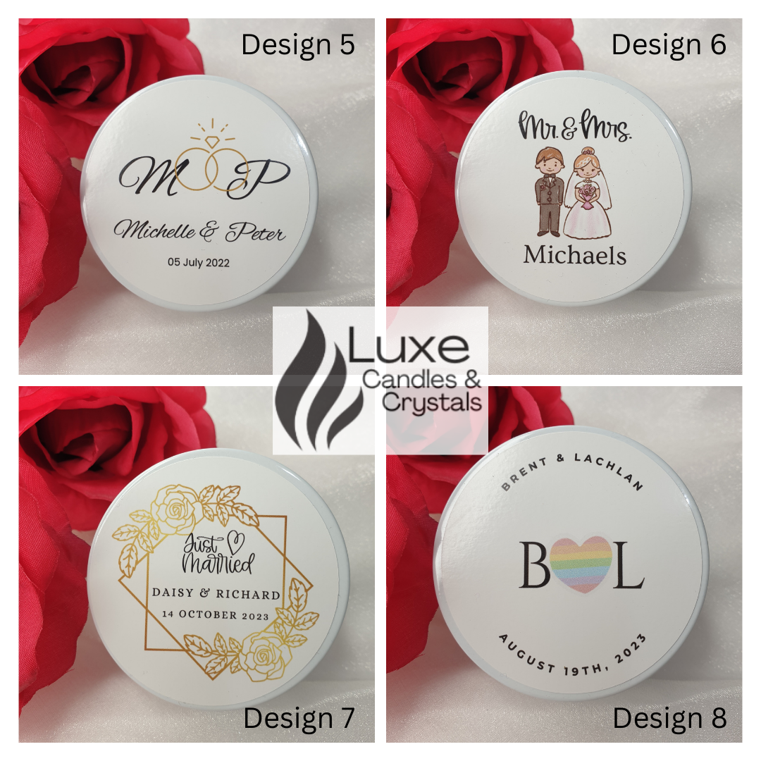 Wedding Favour Medium Tin Candle Roses Heart