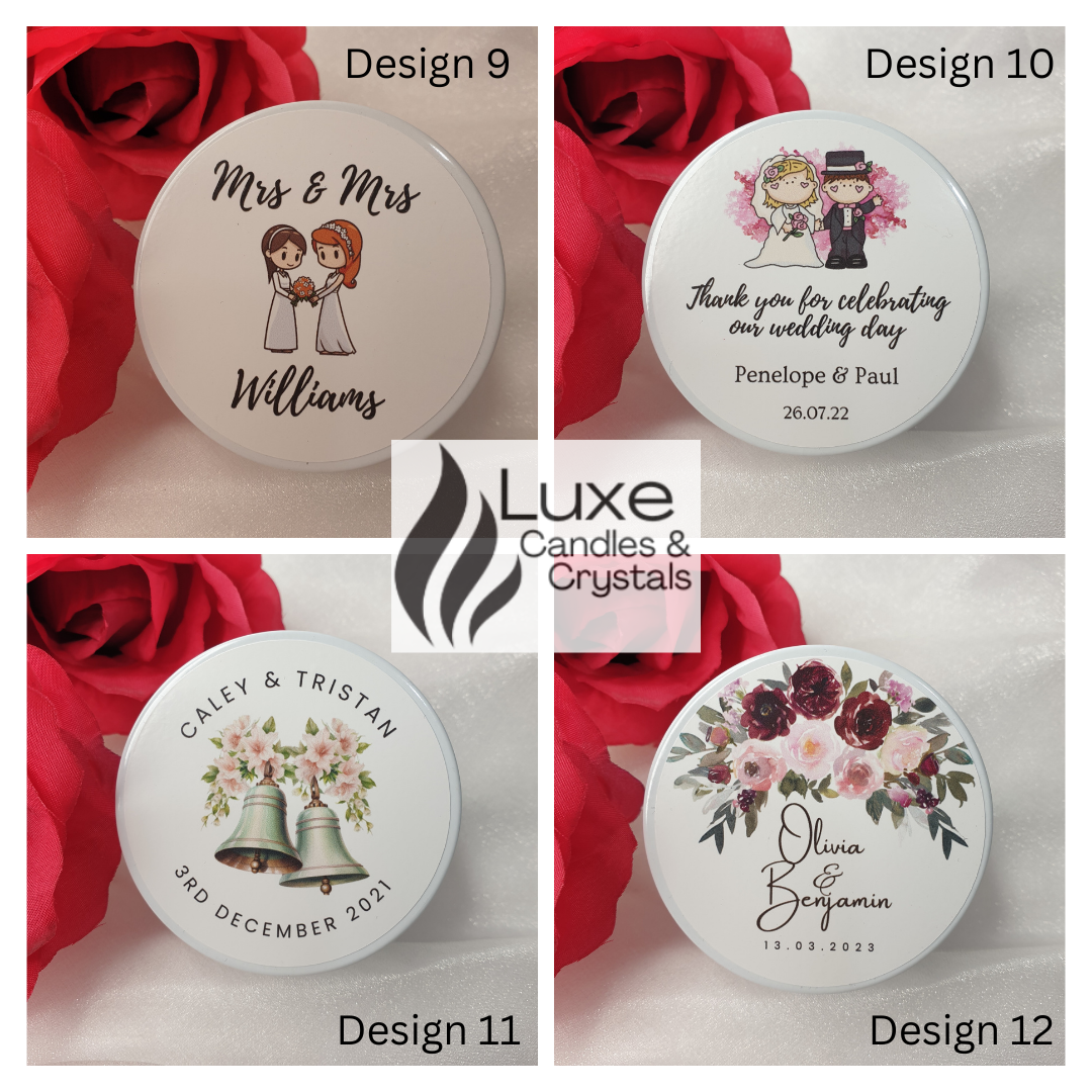 Wedding Favour Medium Tin Candle Roses Heart