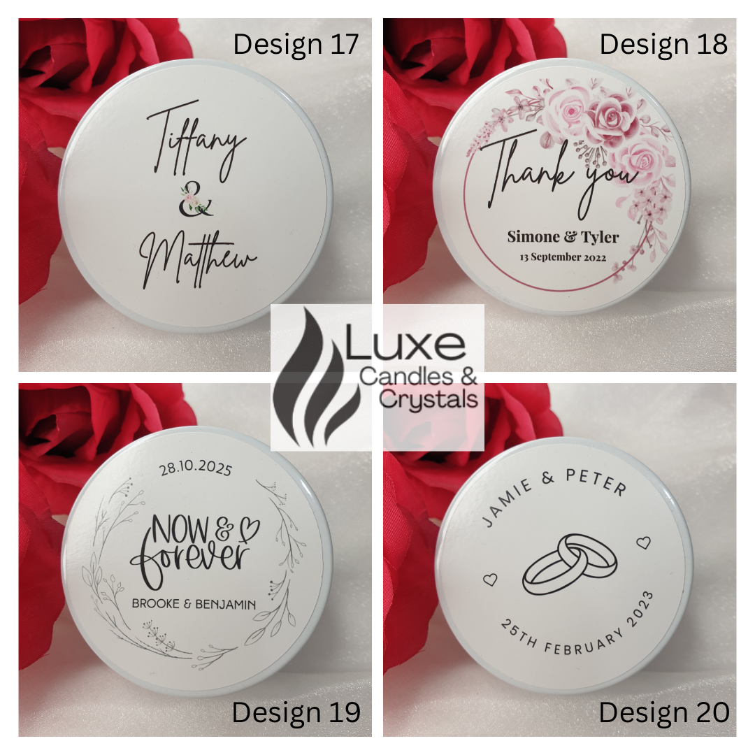 Wedding Favour Medium Tin Candle Roses Heart