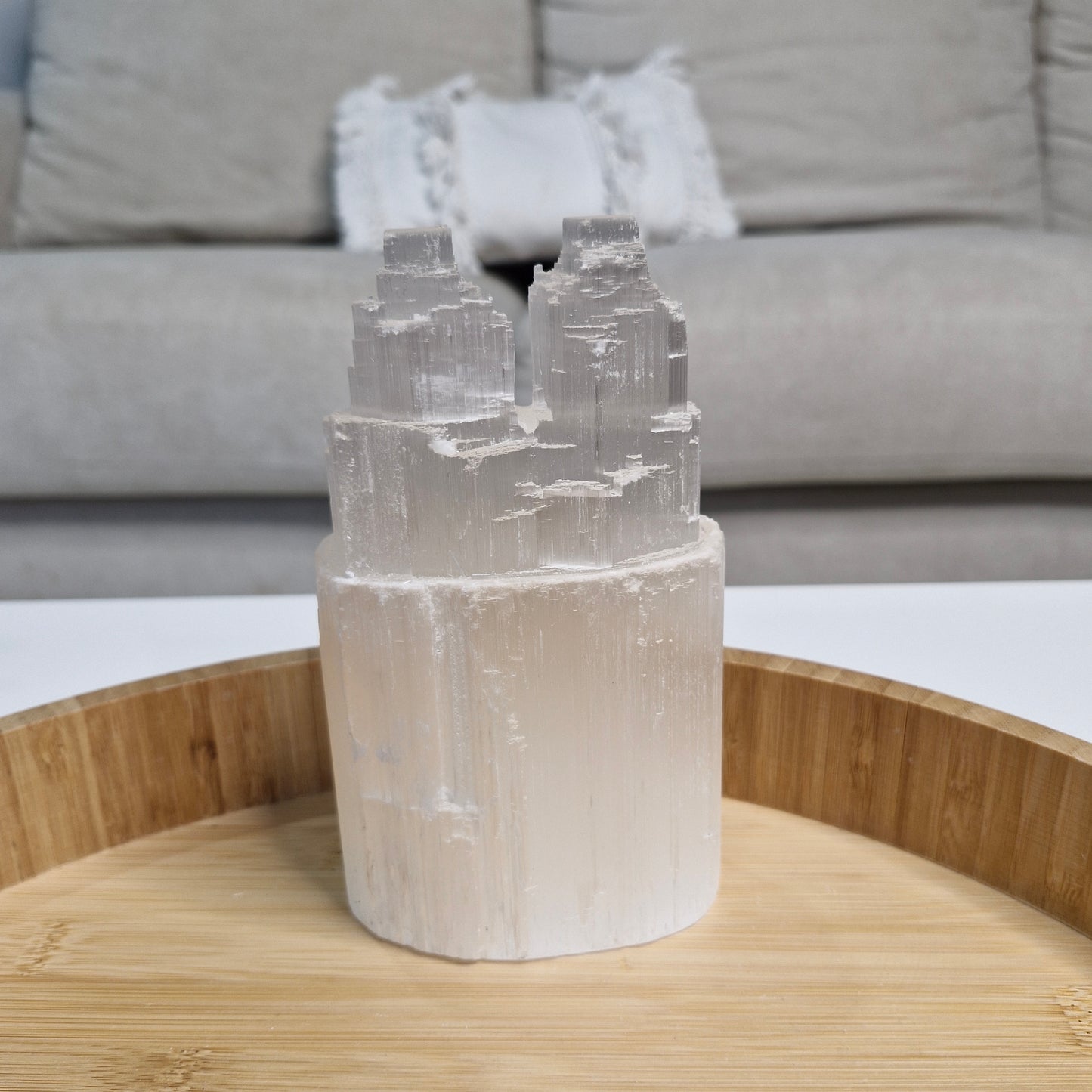 Selenite Twin Tower Crystal