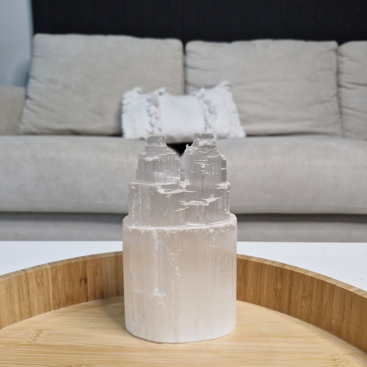 Selenite Twin Tower Crystal